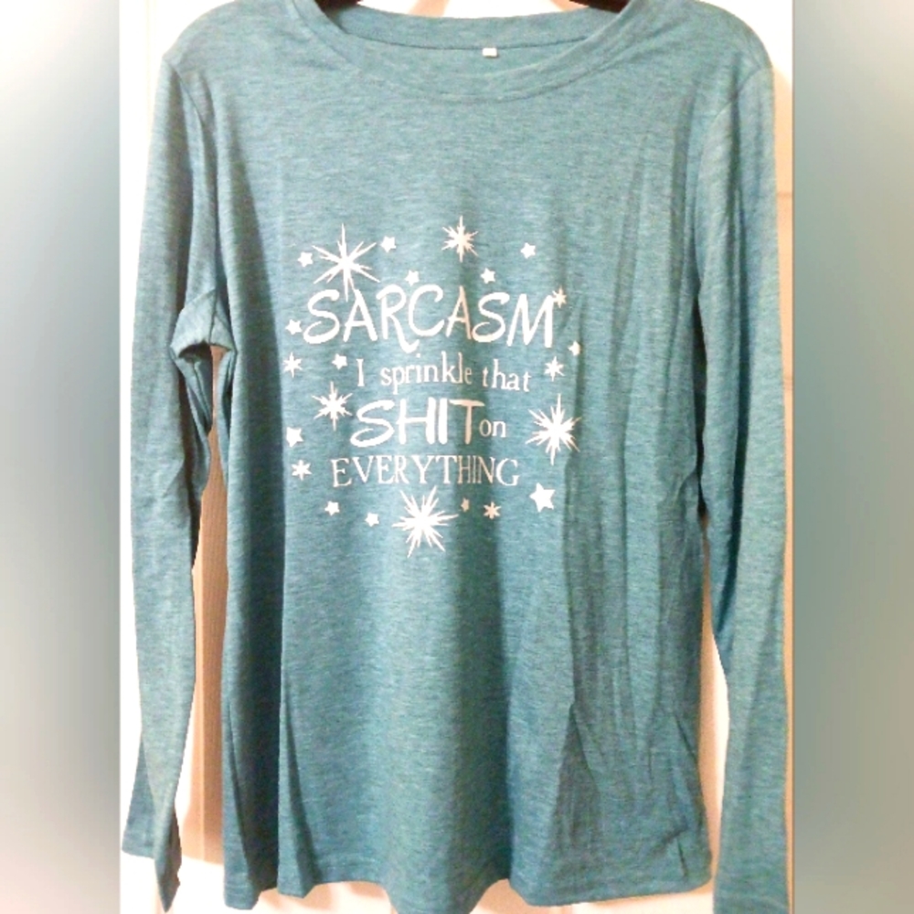NWT Blue Sarcasm I Sprinkle That #@#@ on Everything Short Sleeve T-shirt Size L